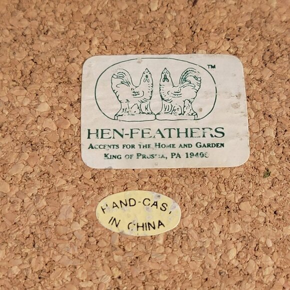 Vintage Hen-Feathers Coasters Leaf Designs 4 Coasters and Holder - Picture 6 of 9